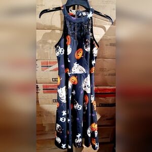 Bbonfinedress Halloween Black All-Over Print Sleeveless Dress Women's XS EUC